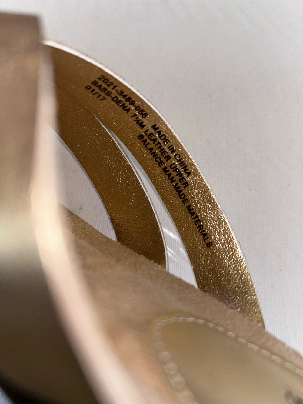 NWOB Bass Metallic Gold Crisscross Slide Sandals - Picture 3 of 7